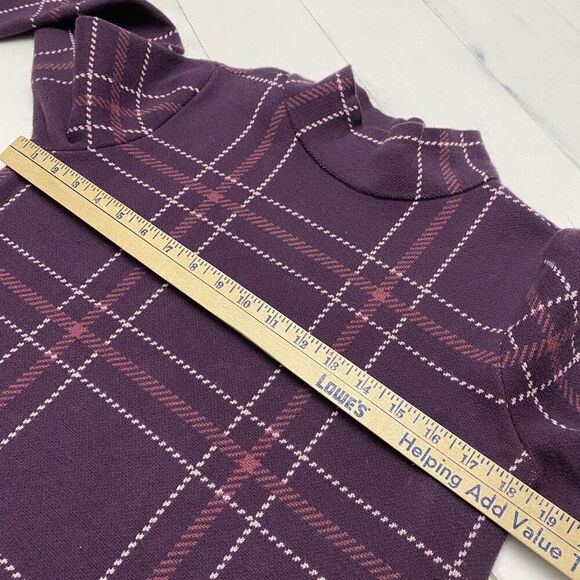 Lot Lands End Plaid Mock Neck Stretch Cotton Blend Sweaters Women's Small (6-8) - Picture 9 of 16